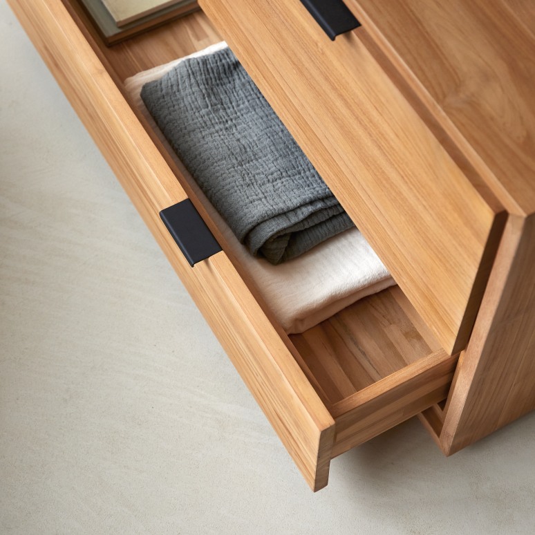 Senson - Meuble TV en teck massif 120 cm