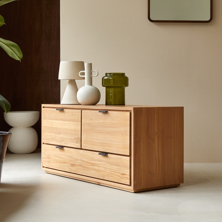 Senson - TV-Schrank aus massivem Teak 120 cm