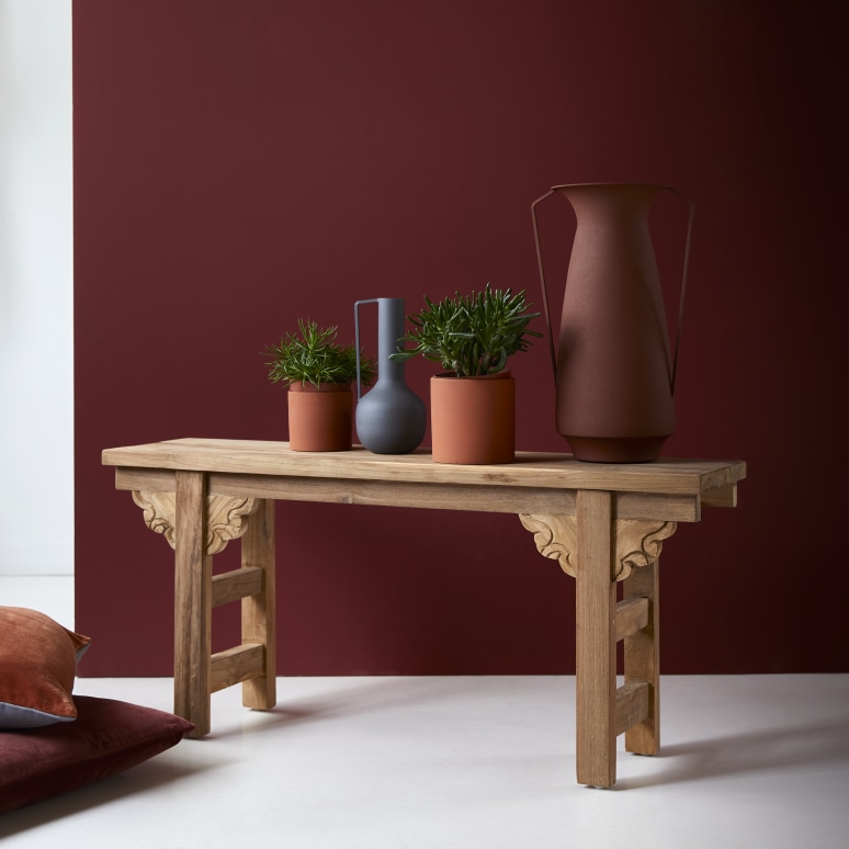 Adonis - Low console table in solid recycled teak