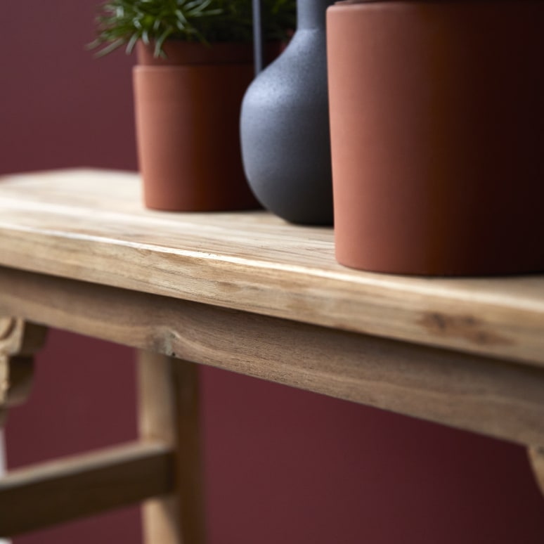 Adonis - Niedrige Konsole aus massivem Recycling-Teak