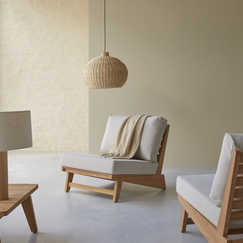 Olia - Sillón de teca maciza