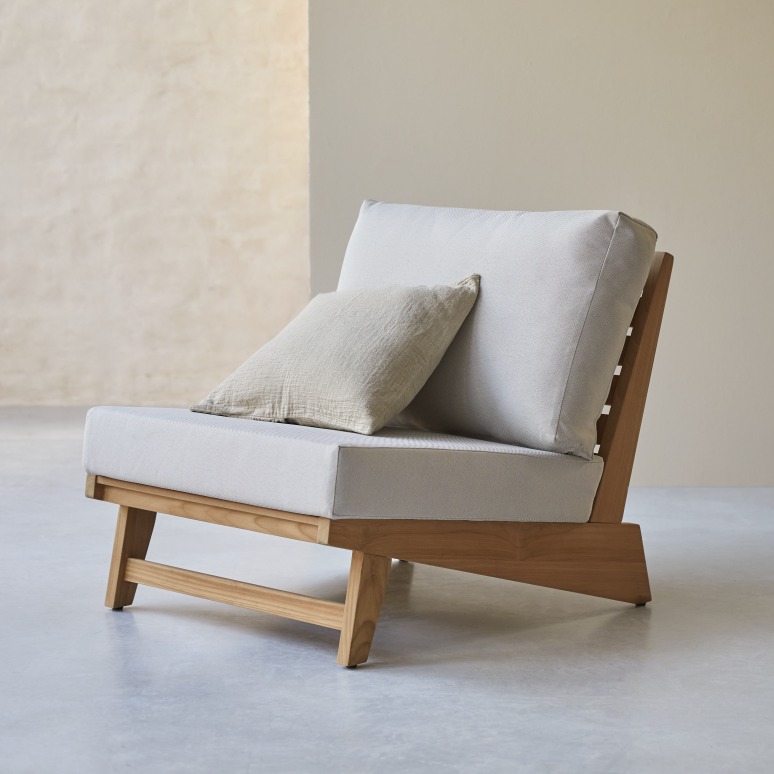 Olia - Fauteuil en teck massif