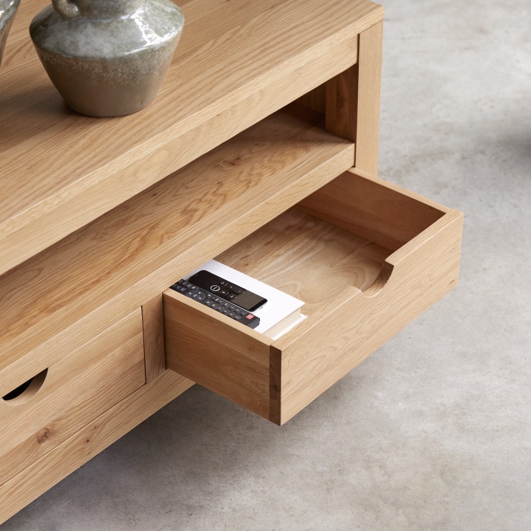 Oliver - Solid oak TV stand, 200 cm