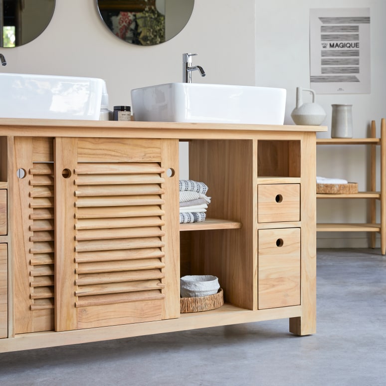 Coline - Badunterschrank aus Teak 145