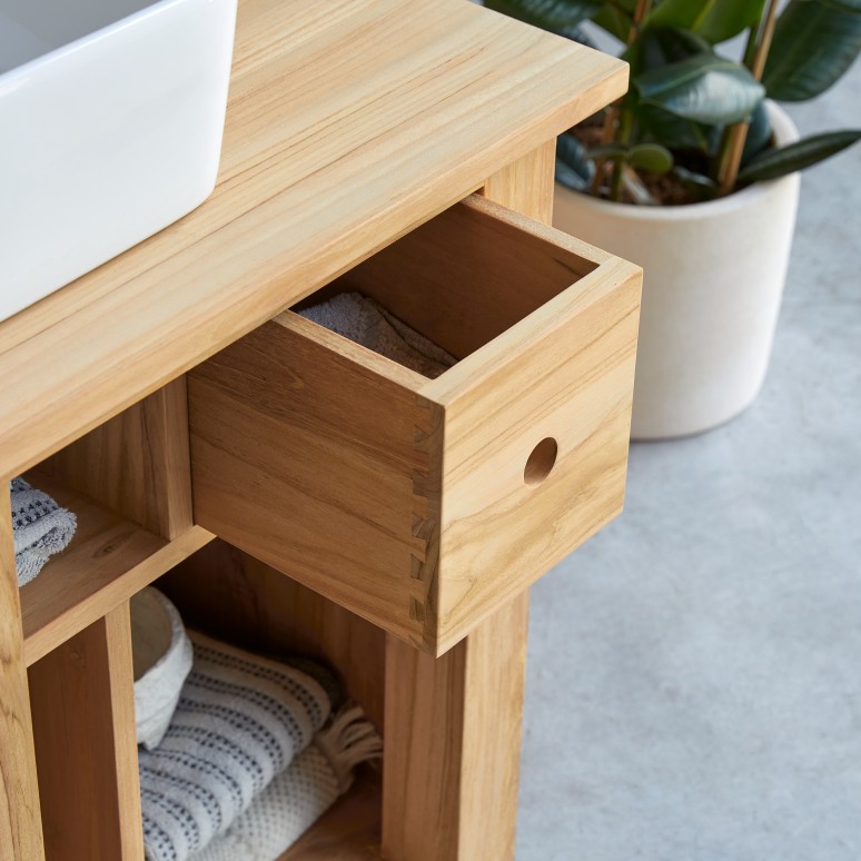 Coline - Mobile per il bagno in teak massello 95 cm