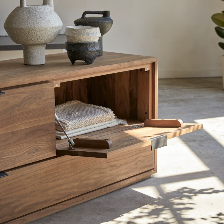 Senson - Massief notenhouten tv-meubel 120 cm