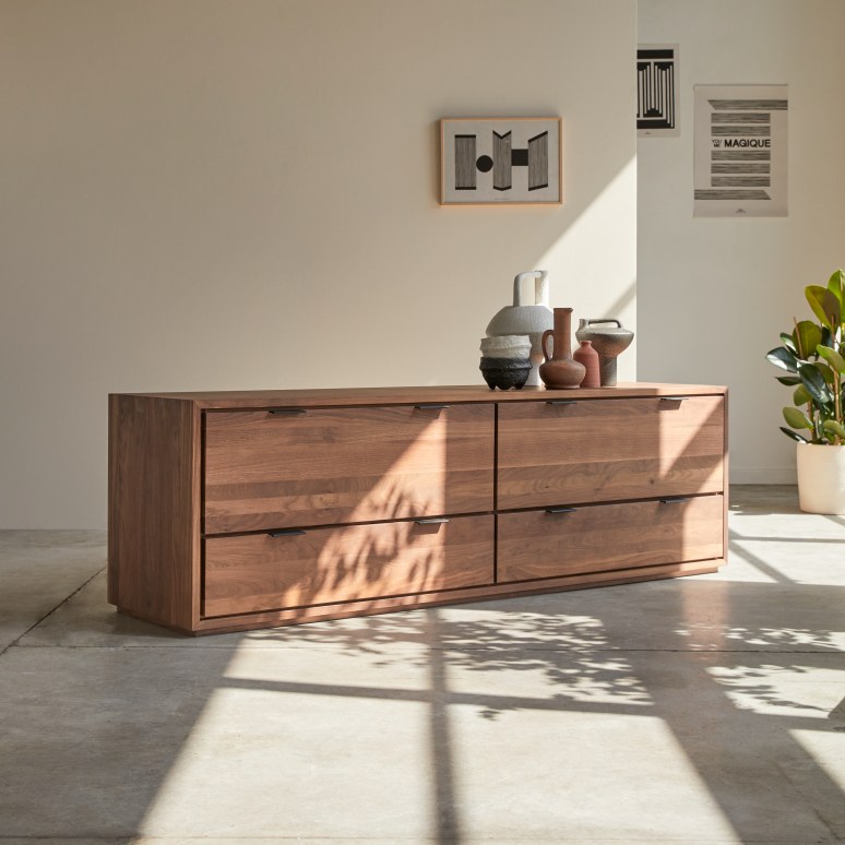 Senson - Massief notenhouten tv-meubel 180 cm