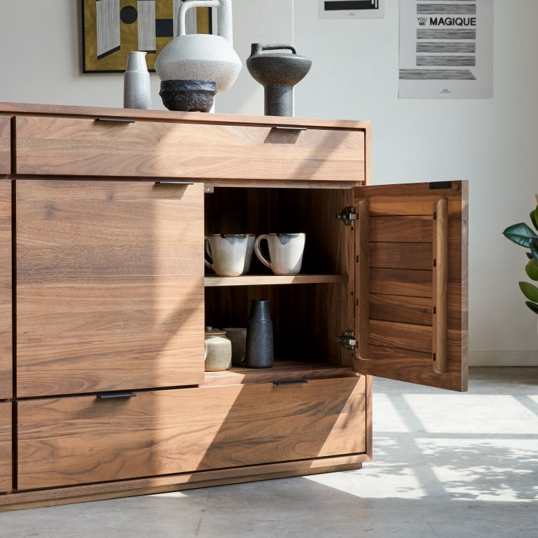 Senson - Buffet en noyer massif 200 cm