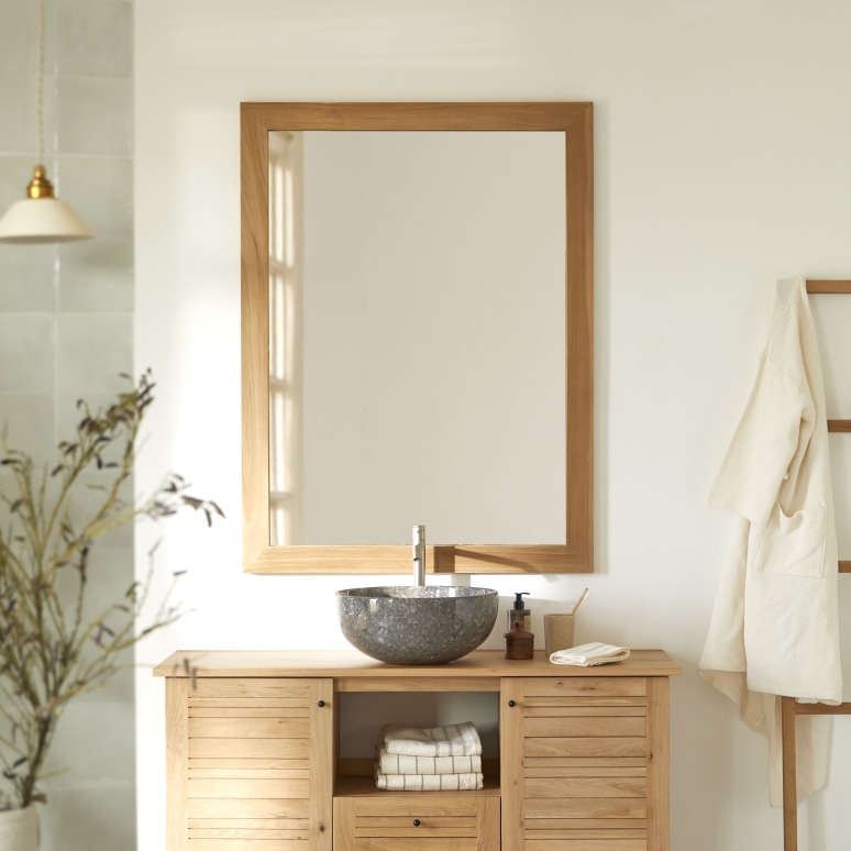 Tona - Solid teak mirror 120x90 cm