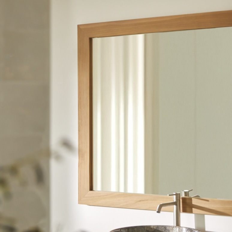 Tona - Espejo de entrada de teca 120x90 cm