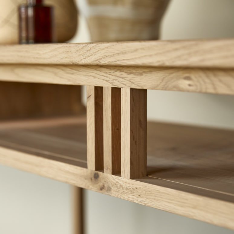 Clovis - 1-drawer console table in solid oak