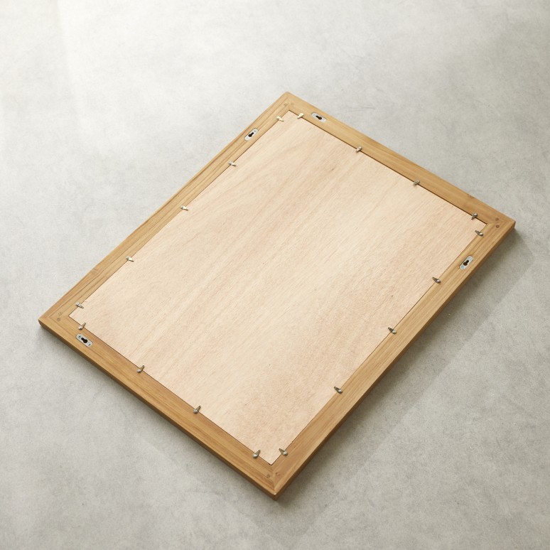 Tona - Decoratieve spiegel in teak 120x90 cm