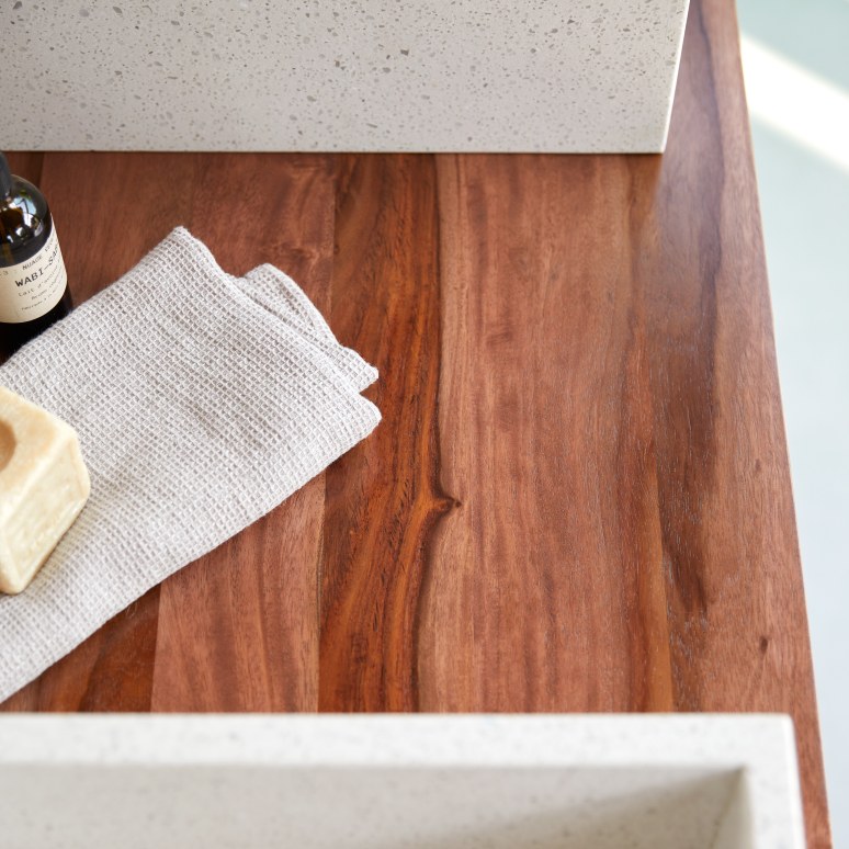 Ismaël - Mueble para lavabo de palisandro de 155 cm