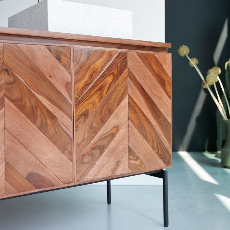 Ismaël - Mueble para lavabo de palisandro de 155 cm