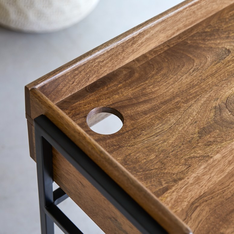 Hedda - Solid mango wood an metal desk