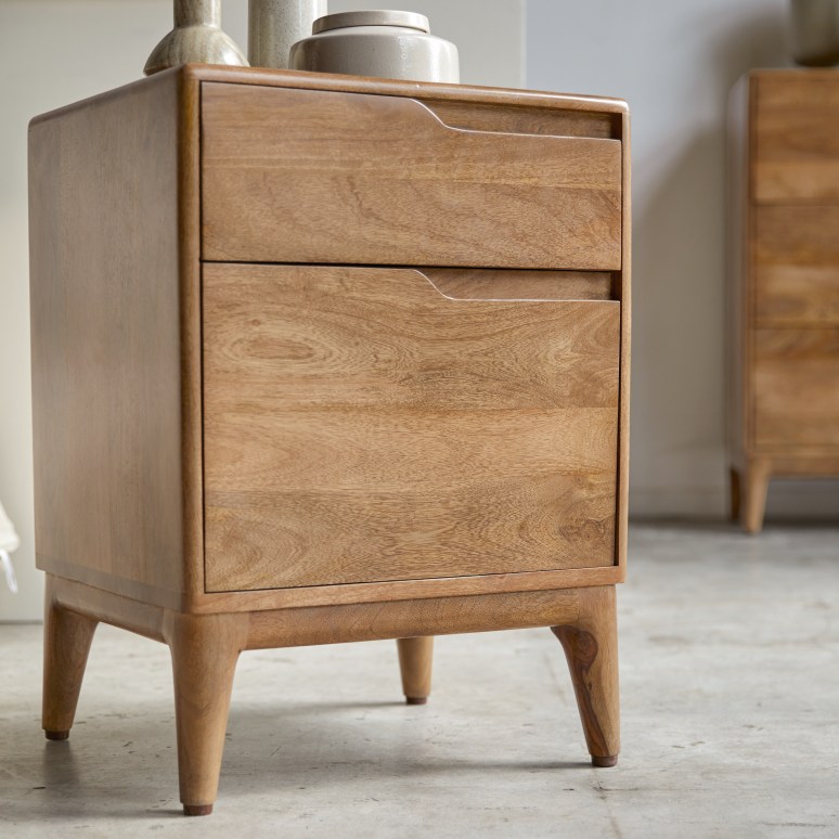 Gabrielle - Comodino in legno di mango massello