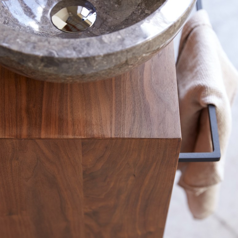 Stelle - Mueble de lavabo de nogal macizo derecho