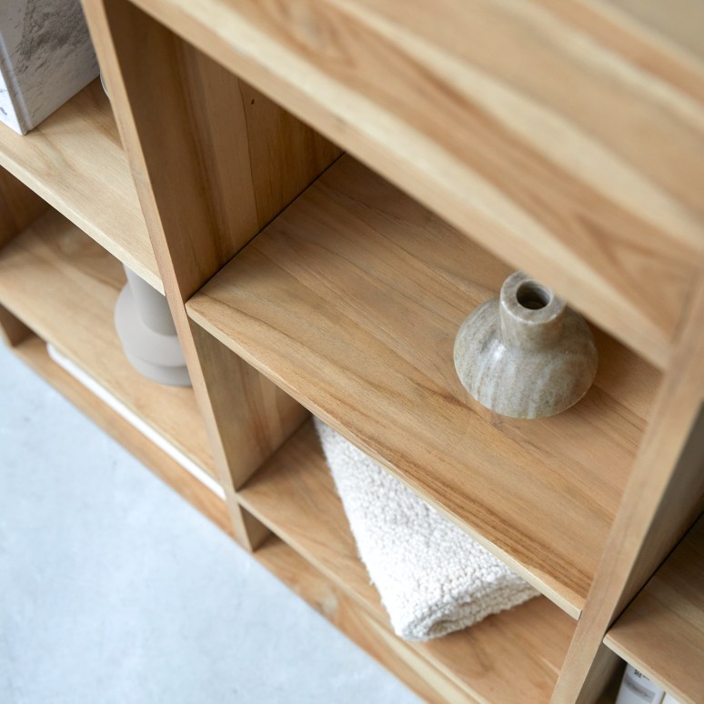 Miho - Consola de entrada de madera maciza de teca