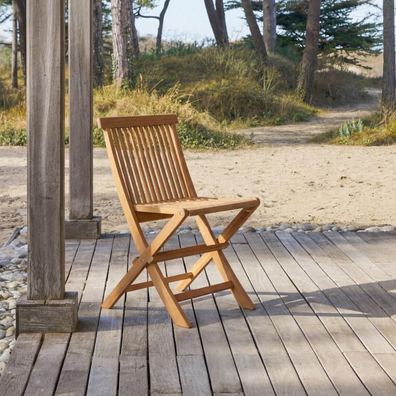 Capri - Ensemble de 2 Chaises de jardin en acacia massif