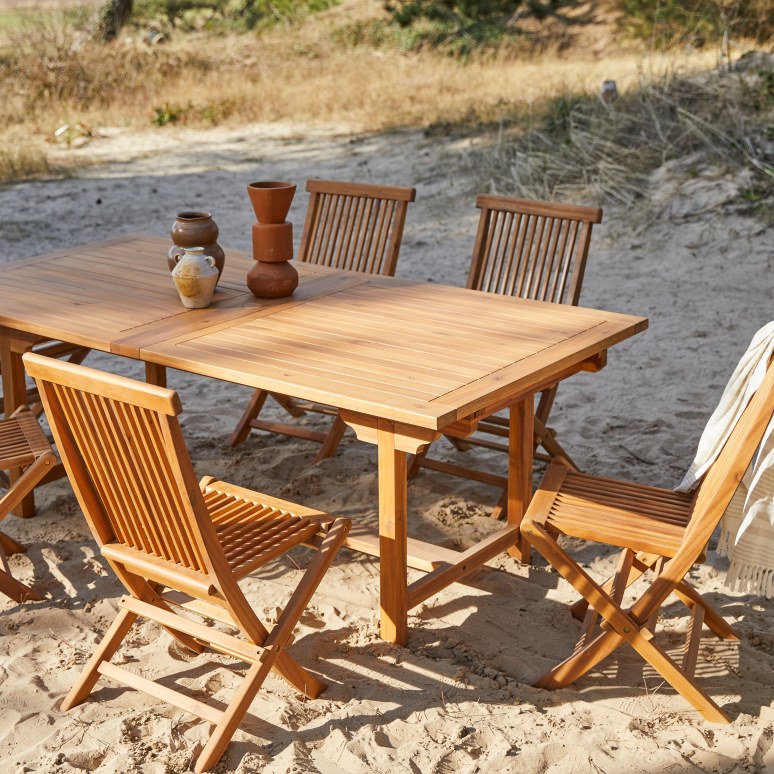 Capri - Rechteckiger Outdoor Tisch ausziehbar aus massiver Akazie 12 Pers.