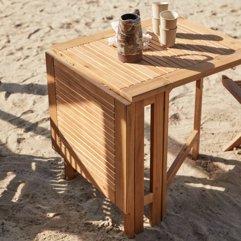 Capri - Ensemble de jardin pliant en acacia massif 4 chaises
