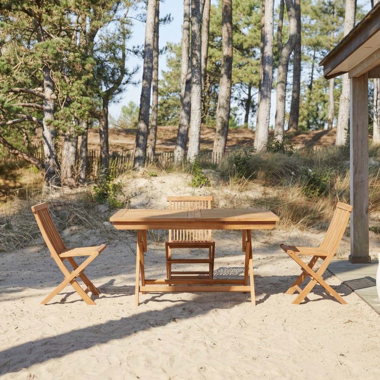Capri - Outdoor klaptafel van massief acaciahout, uitschuifbaar voor 4/6 personen