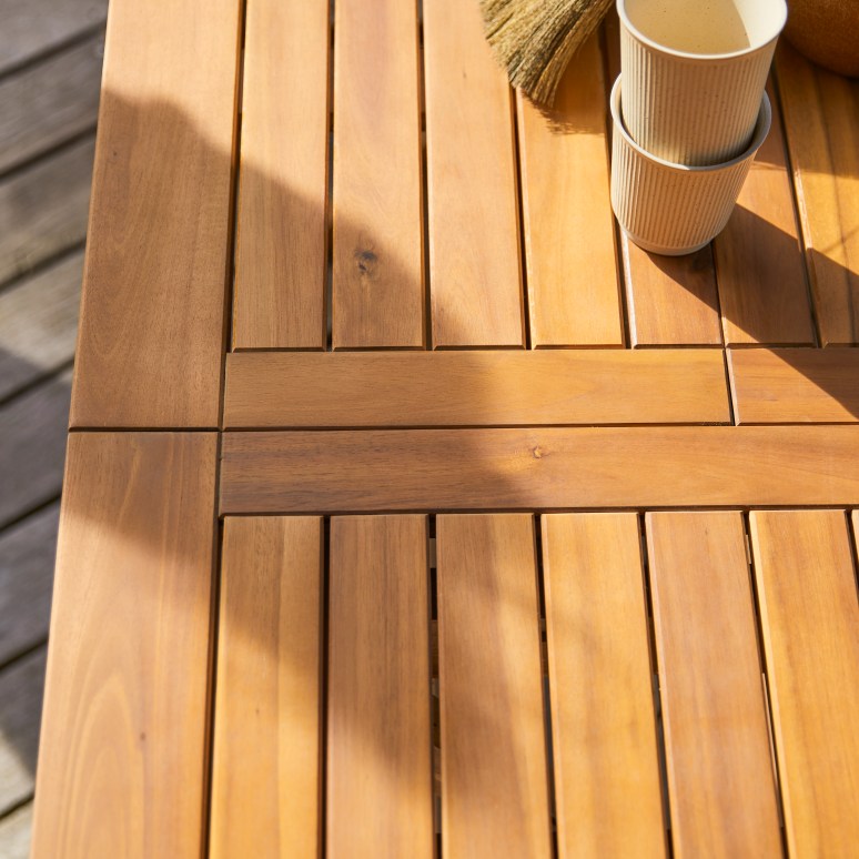 Capri - Ensemble de jardin en acacia massif 4 chaises