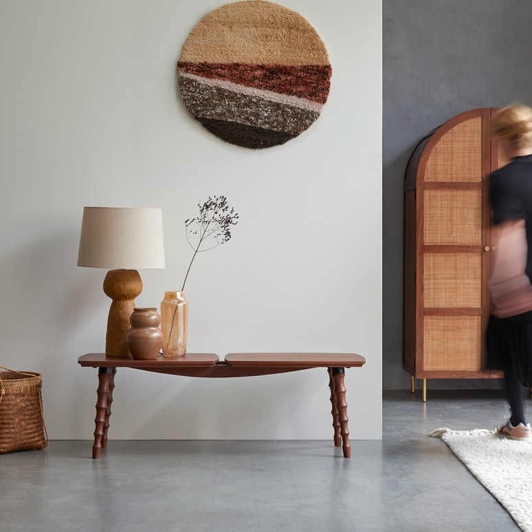 Anouk - Decorative solid mango-wood bench