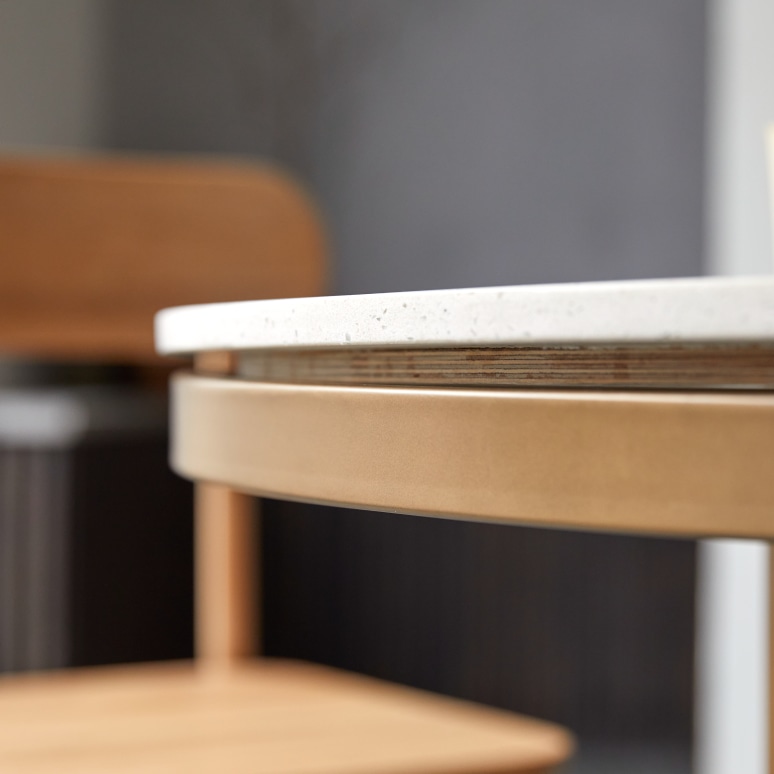 Isaure - Metal and terrazzo round table