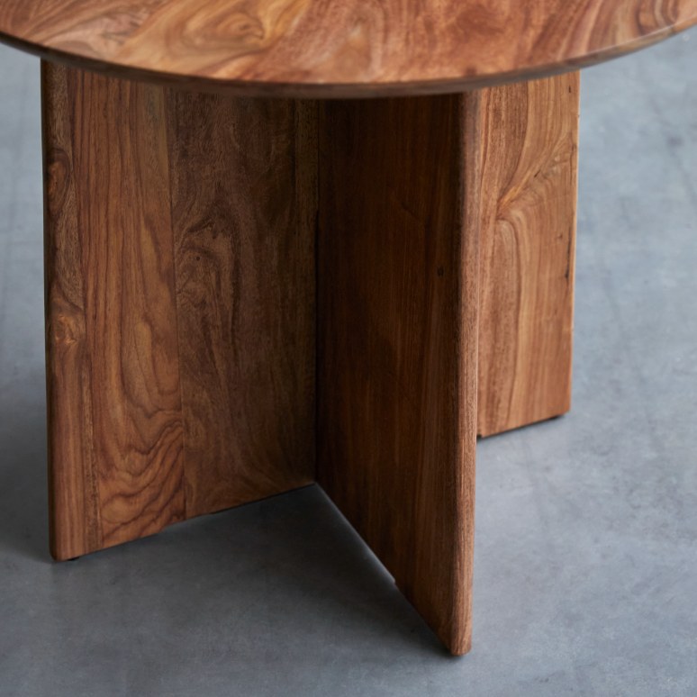 Anja - Ronde tafel van massief palissander voor 4 personen