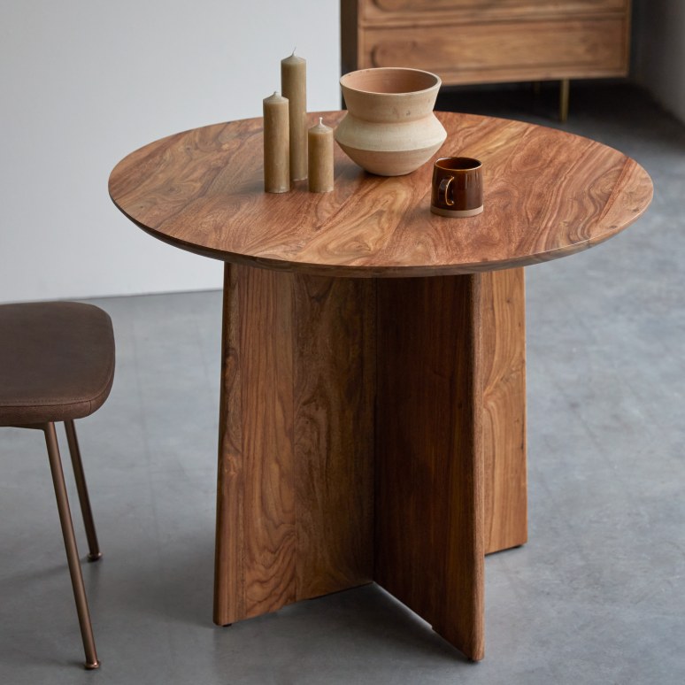 Anja - Ronde tafel van massief palissander voor 4 personen