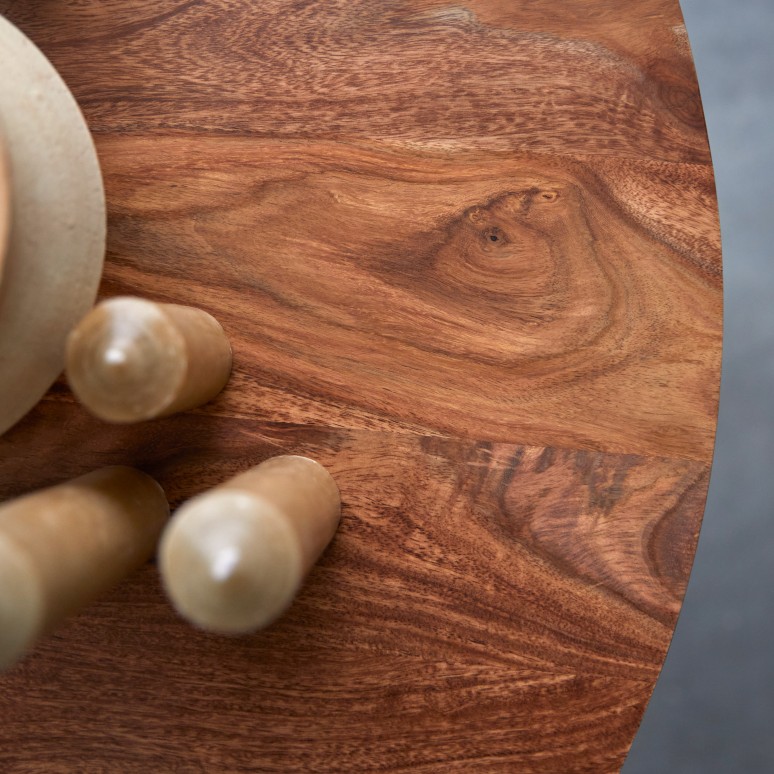Anja - Ronde tafel van massief palissander voor 4 personen