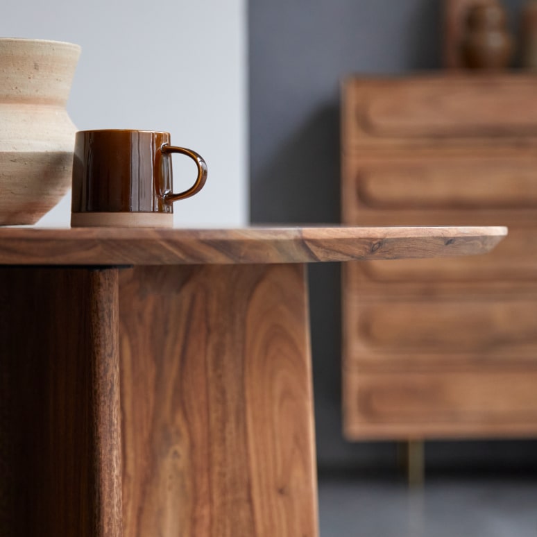 Anja - Ronde tafel van massief palissander voor 4 personen