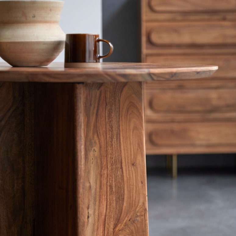 Anja - Ronde tafel van massief palissander voor 4 personen