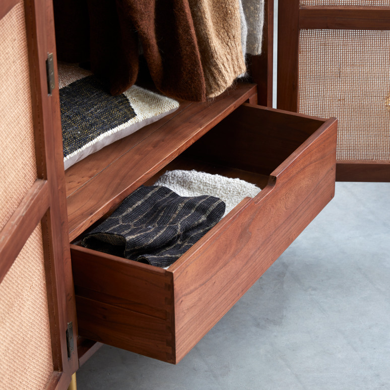 Lisbeth - Elm and cane cabinet