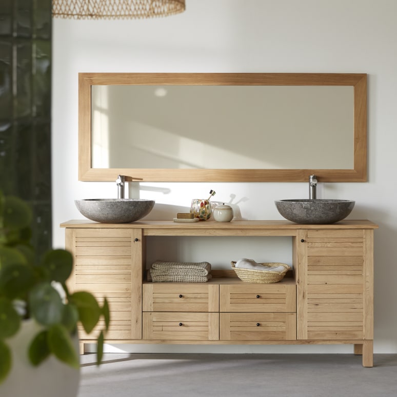 Tona - Halspiegel van teak 160x60 cm