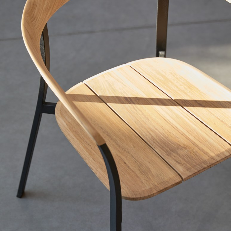 Arco - Tuinstoel in massief teak en aluminium