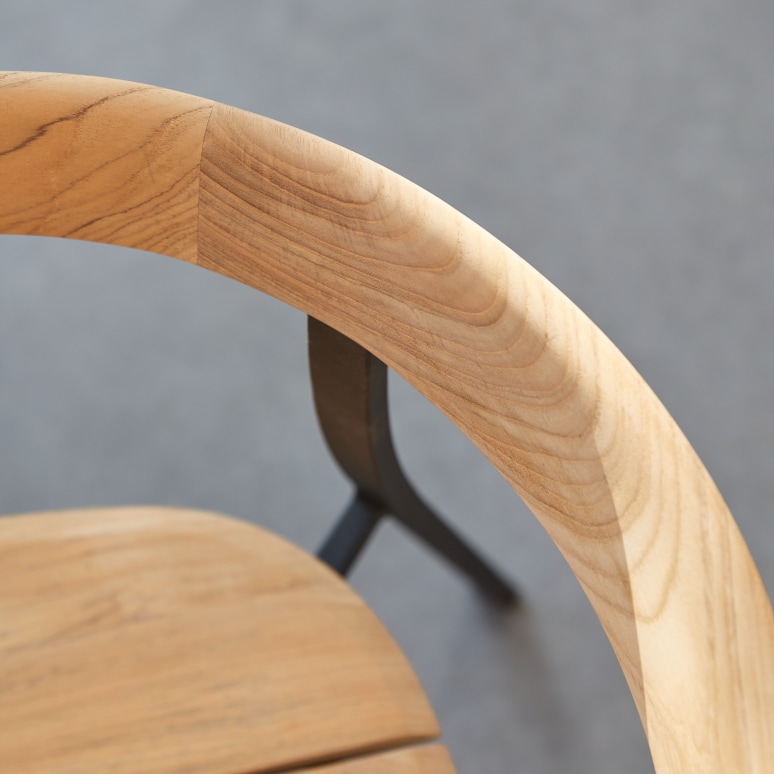 Arco - Sedia da giardino in teak massello e alluminio