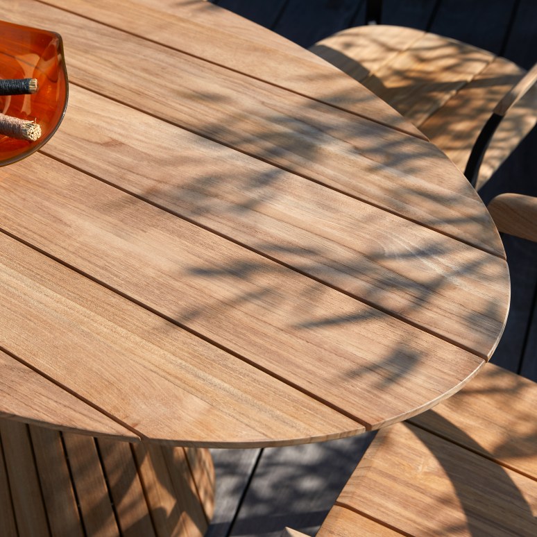 Paloma - Ovaler Gartentisch aus Teak massiv 6 Pers.