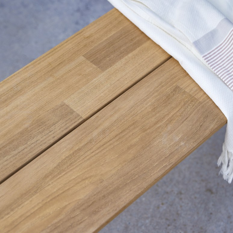 Harper - Garden bench in solid teak and aluminium