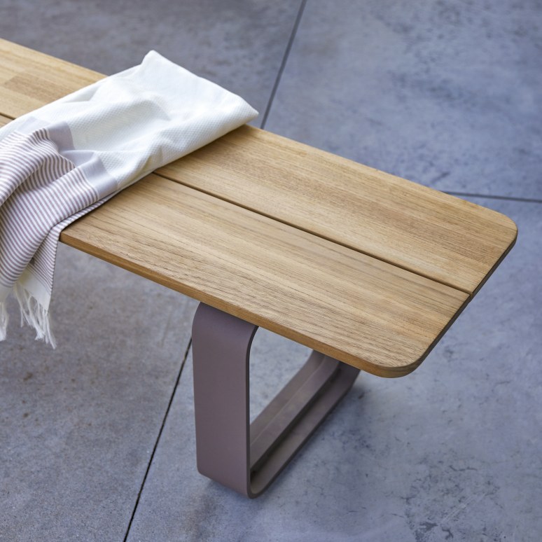 Harper - Garden bench in solid teak and aluminium