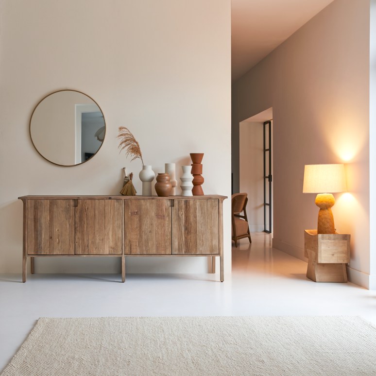 Hazel - Buffet van gerecycled grenen en iepenhout 200 cm
