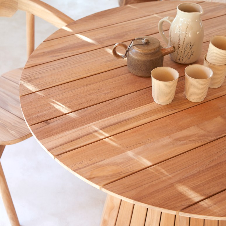 Paloma - Runder Tisch aus Teak massiv 6 Pers.