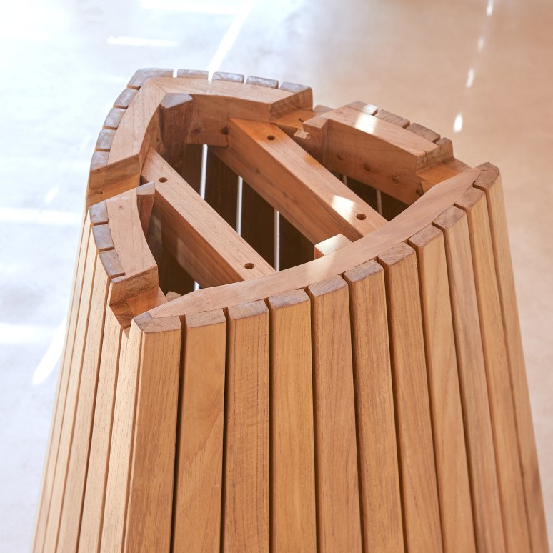 Paloma - Tavolo rotondo in teak massello, 6 persone