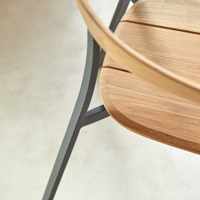 Arco - Sedia in teak massello e alluminio