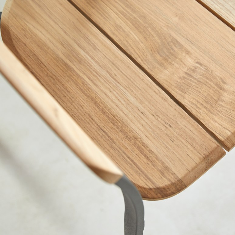 Arco - Silla de teca maciza y aluminio