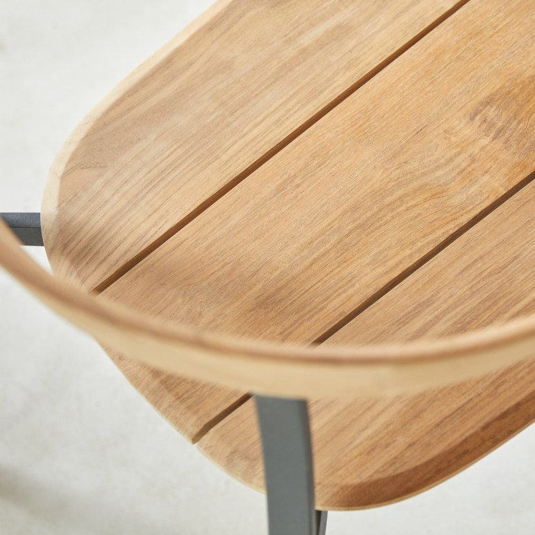 Arco - Silla de teca maciza y aluminio