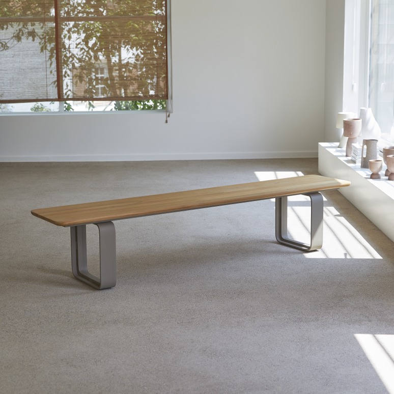 Harper - Bench in solid teak and aluminium