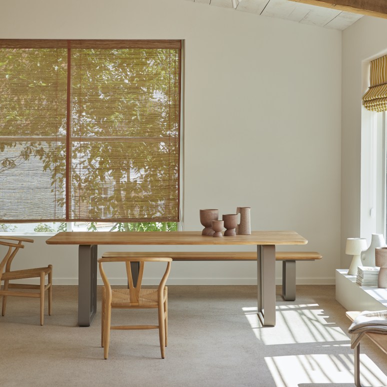 Harper - Eettafel van gerecycled massief teakhout en aluminium voor 6/8 personen