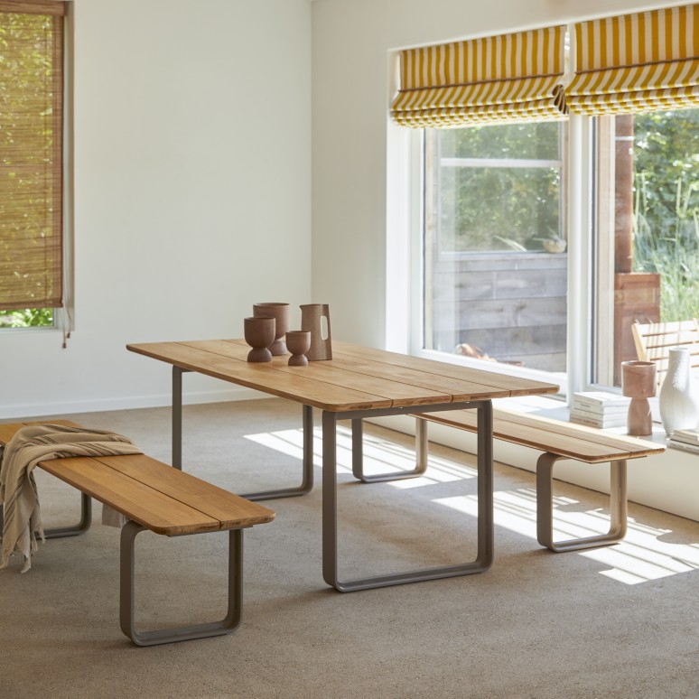 Harper - Bench in solid teak and aluminium